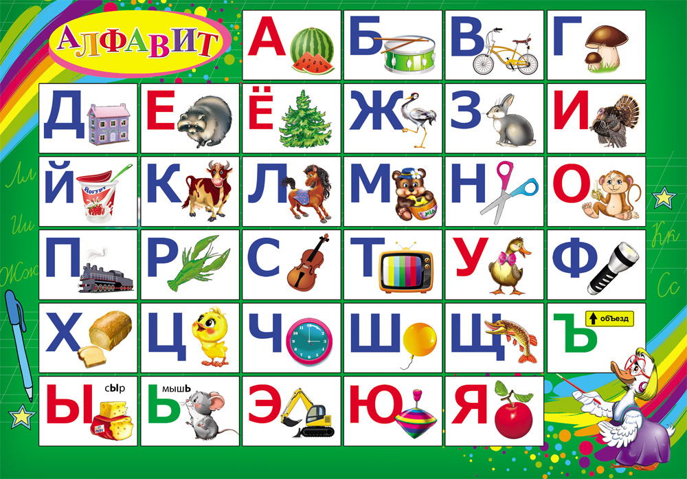 Азбука в картинках для детей распечатать формат а4, днем