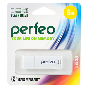 флэш карта 8gb perfeo usb c04 белая