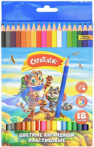 карандаши 18цв. пластиковые creativiki цкп18кр /creativiki изображение карандаши 18цв. пластиковые creativiki цкп18кр /creativiki