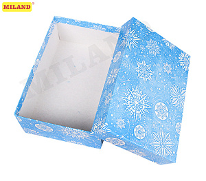 коробка подарочная 19*12*7,5 снежинки нк-0625 /miland