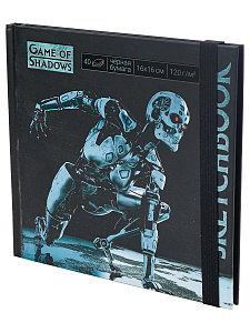 скетчбук 160*160 40л киборг черная бумага 120г/м2 с40-4076 /miland