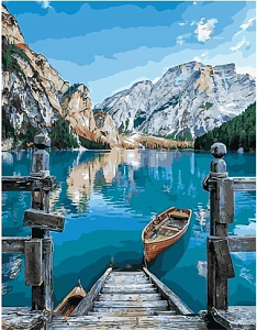 набор для раскраска по номерам 40*50 лодка у причала gx29450 /paintboy