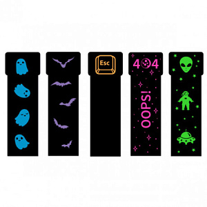 набор закладок 5шт. неоновый микс 5, пластиковые, 60*180мм, зп50090 /эксмо