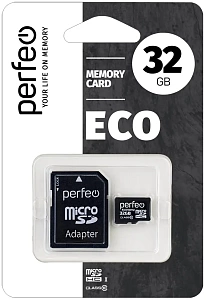 карта памяти 32gb perfeo high-capacity micro sd class 10 economy series с адаптером изображение карта памяти 32gb perfeo high-capacity micro sd class 10 economy series с адаптером