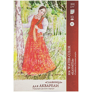 папка а3 15л для акварели,  гуаши,  200г/м2, п-6678 6778 /лилия
