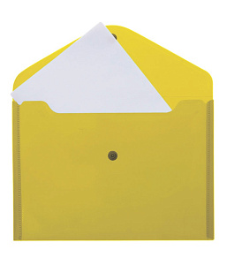 папка-конверт на кнопке 0.18мм, непрозрачная  желтая, 3071413 /devente