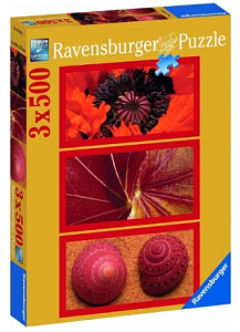 набор 3 пазлов 3*500 впечатления о природе. красный 162840 /ravensburger изображение набор 3 пазлов 3*500 впечатления о природе. красный 162840 /ravensburger