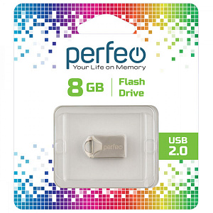карта памяти 8gb perfeo m10 metal series серебро
