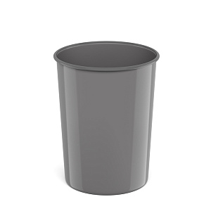 корзина-урна 13,5л круглая цельная серая, с фикс. резинкой 58438 /ek