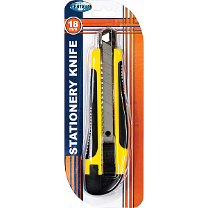 нож канцелярский 18мм усиленный, с резиновыми вставками, в блистере, 80936 /centrum изображение нож канцелярский 18мм усиленный, с резиновыми вставками, в блистере, 80936 /centrum