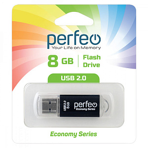 флэш карта 8gb perfeo usb e01 economy series черная