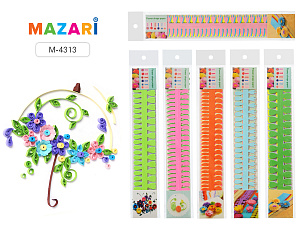 бумага для квиллинга фигурная ассорти ш-40мм, д-530мм 8шт м-4313 /mazari