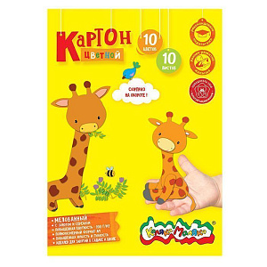 картон  а4 10цв,10л, волшебный в папке. зол+сереб., 190г/м2 ,  кцв10л10цкр  /creativiki