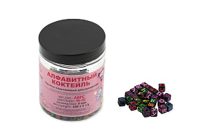 бусины пластиковые 6мм 100шт алфавитный коктейль русский черный abfc №02 /hobbius