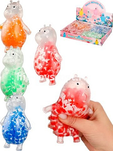 игрушка мялка бегемот ассорти 12*7см ик-2785