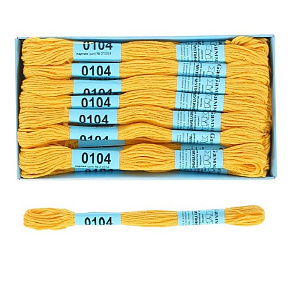 нитки для вышив. мулине х/б 8м №0104 желтый /gamma нитки для вышив. мулине х/б 8м №0104 желтый /gamma