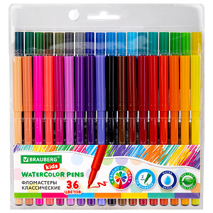фломастеры 36цв классические вентилируемый колпачок, пвх-упаковка, 152603 /brauberg изображение фломастеры 36цв классические вентилируемый колпачок, пвх-упаковка, 152603 /brauberg