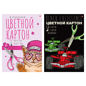 картон а4 10цв. 10л. немелованный 190г/м мультики 4диз.асс 82697 /альт