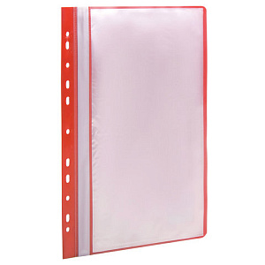 папка 10м/ф 0.16мм everyday с перфорацией, мягкая, красная, 224976 /staff