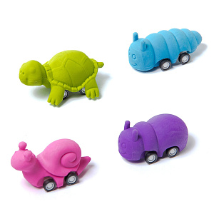 ластик детский мобиживотные с колесиками, синтетический каучук, ассорти, yl90123 /yalong изображение ластик детский мобиживотные с колесиками, синтетический каучук, ассорти, yl90123 /yalong