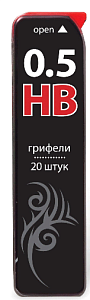 грифели для автокарандашей 0.5мм нв black jack hi-polymer 20шт 180447 /br