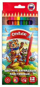 карандаши 12цв. пластиковые creativiki цкп12кр/р /creativiki изображение карандаши 12цв. пластиковые creativiki цкп12кр/р /creativiki