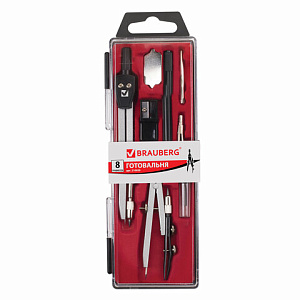 готовальня 8 предметов architect циркуль 135мм, пласт.пенал 210659 /br