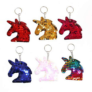 брелок с пайетками единорог, 7,5см, с-73, кбр441 /гранит