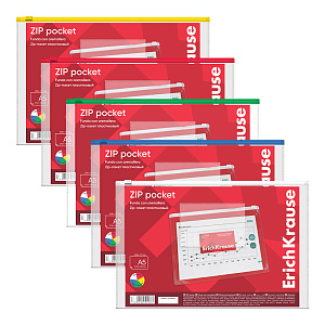 папка-конверт на молнии zip а5 красная, карман для визитки 2937 /ek изображение папка-конверт на молнии zip а5 красная, карман для визитки 2937 /ek