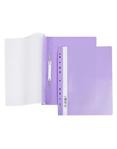 скоросшиватель а4 с перфорацией с прозрачной обложкой, фиолетовый, 00207 /hatber 