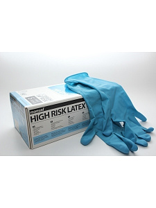 перчатки латексные manual hr419-s синие 18г /heliomed