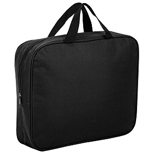 сумка-планшет everyday а4 на молнии ширина 80мм, полиэстер, черная 270918  /staff