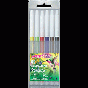 фломастеры 6цв. для девочек korokoro с невент.колпачком в  пластик/к  5080520 /devente