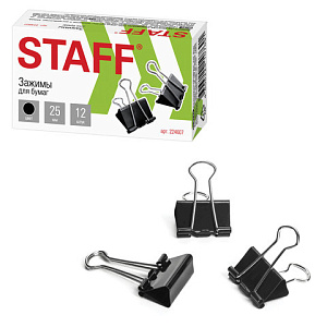 зажим для бумаг 25мм 224607  /staff