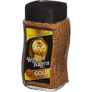 кофе растворимый черная карта "gold" сублимированный 95г, стекл. банка изображение кофе растворимый черная карта "gold" сублимированный 95г, стекл. банка