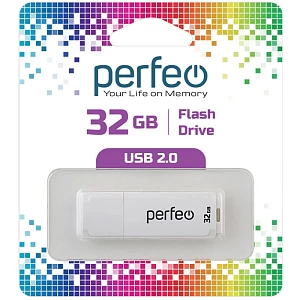 флэш карта 32gb perfeo usb c04 белая изображение флэш карта 32gb perfeo usb c04 белая