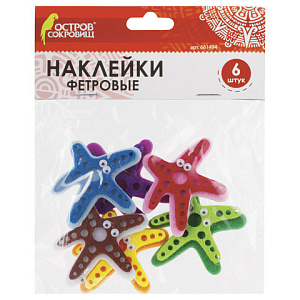 набор декор.элементов самокл. из фетра морские звезды 6шт, 661494 /островсок набор декор.элементов самокл. из фетра морские звезды 6шт, 661494 /островсок