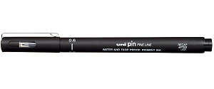  линер pin06-200 (s) 0.6мм черный /uni