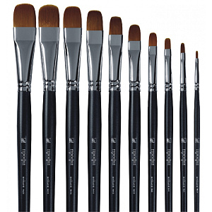 кисть живописная нейлон № 12 овальный срез l-16 /профи кисть живописная нейлон № 12 овальный срез l-16 /профи