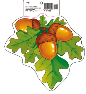 мини-плакат фигурный желуди 190*160мм м-10659 /сфера