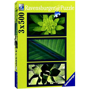 набор 3 пазлов 3*500 впечатления о природе. зеленый 162833 /ravensburger изображение набор 3 пазлов 3*500 впечатления о природе. зеленый 162833 /ravensburger