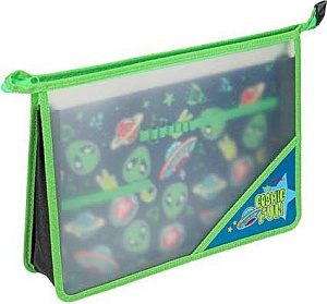 папка для труда  а4 на молнии пришельцы из космоса  2о, пластик, птр-9627 /пп