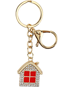 брелок со стразами уютный домик 4*6,5см  т-7206 /miland