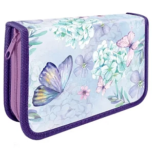 пенал-книжка 1о 190*115  цветы  и бабочки ламинир.картон, по-02  /пчелка