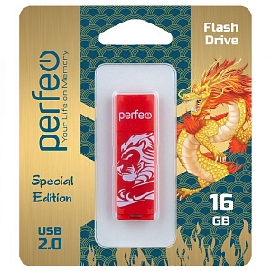 флэш карта 16gb perfeo usb c04 red lion изображение флэш карта 16gb perfeo usb c04 red lion
