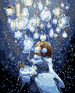 набор для раскрашивания по номерам 40*50 волшебное свечение со светодиодами pnb/pldd-233 /фрея