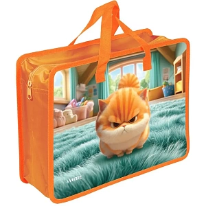 папка с ручками а4 на молнии angry cat, пластик 400мкм, расширение,  8057621 /devente