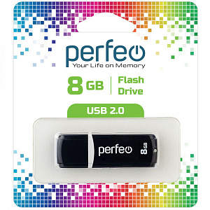 флэш карта 8gb perfeo usb c02 black