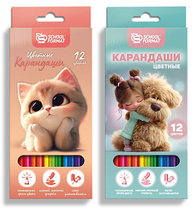 карандаши 12цв. микс для девочек кц12- /scформат