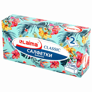 салфетки 2-х сл. косметические 100шт/уп., белые 113588 /лайма